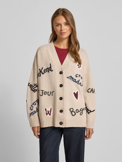 Weekend Max Mara Oversized gebreide cardigan van zuivere scheerwol, model 'BELGIO' Ecru - 4