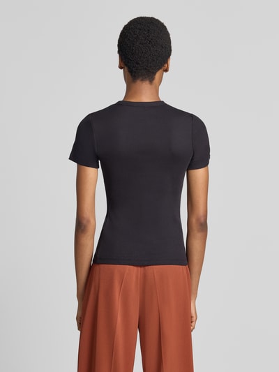 OPUS damski t-shirt o kroju regular fit z mieszanki bawełny Czarny 5