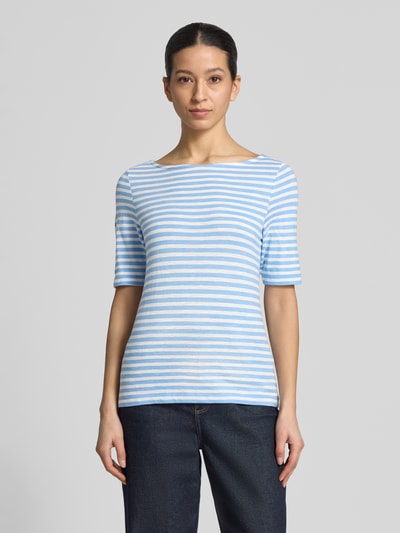 s.Oliver RED LABEL Relaxed Fit T-Shirt aus reiner Baumwolle Bleu 4
