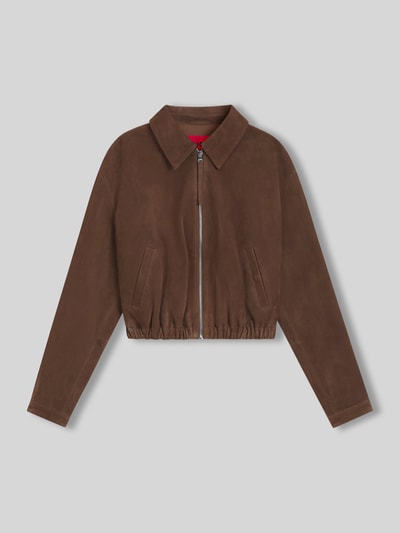 HUGO Relaxed Fit Jacke aus echtem Ziegenvelours Hellbraun 2