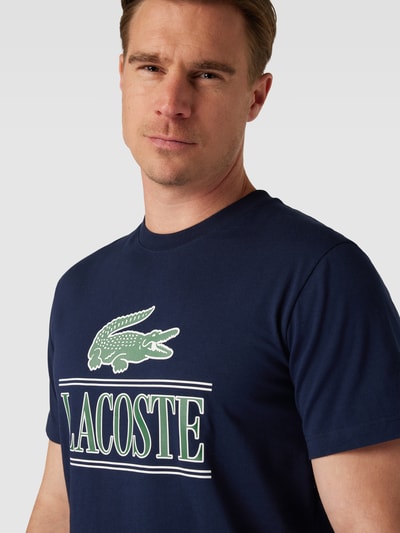 Lacoste T-shirt z nadrukiem z logo Granatowy 3