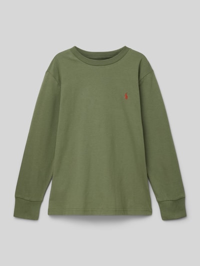Polo Ralph Lauren Teens Shirt met lange mouwen, ronde hals en labelstitching Lichtgroen - 1