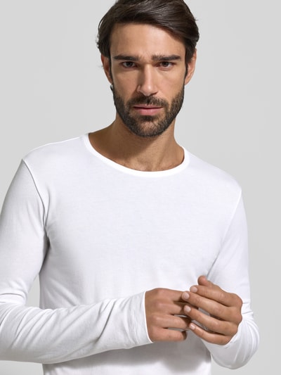 SCHIESSER Longsleeve mit geripptem Rundhalsausschnitt Weiss 3
