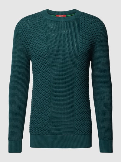 Esprit Collection Gebreide pullover met ribboorden Donkergroen - 2