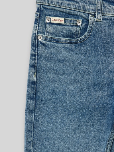 Calvin Klein Jeans Slim fit jeans met labelpatch, model 'DAD' Blauw - 2