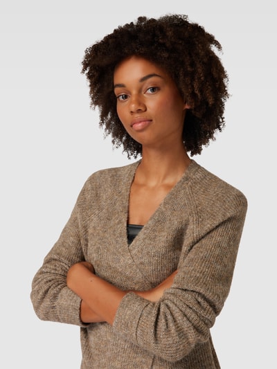 PIECES Longcardigan mit Eingrifftaschen Mittelbraun Mel 3