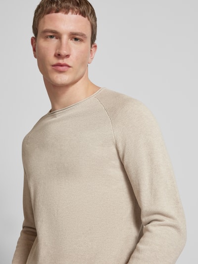 Jack & Jones Gebreide pullover met labelpatch, model 'HILL' Offwhite - 3