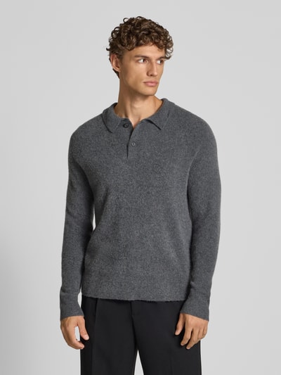 FTC-Cashmere Kasjmier pullover met kentkraag Antraciet - 4