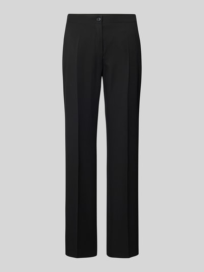 TONI Straight leg stoffen broek met persplooien Zwart - 2