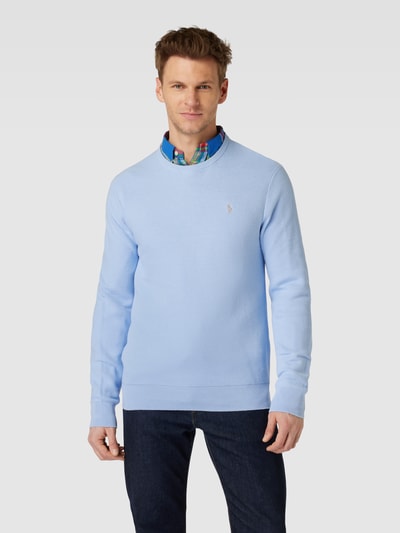 Polo Ralph Lauren Sweter z fakturowanym wzorem i wyhaftowanym logo Błękitny 4
