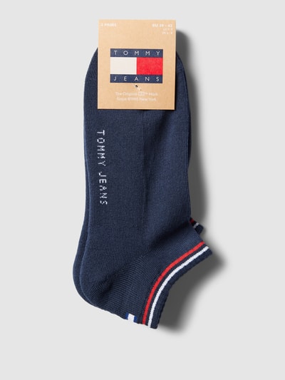 Tommy Hilfiger Krótkie skarpety z paskami w kontrastowym kolorze w zestawie 2 szt. Granatowy 3