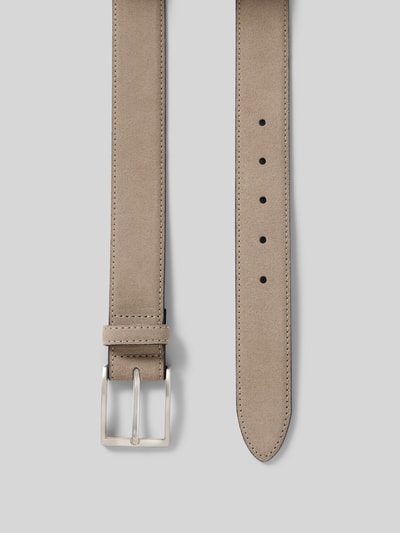 Produktfoto, Gürtel aus Kalbsleder mit Dornschließe von MCNEAL in Beige, silberne Schnalle, glatte Oberfläche, 3,5 cm breit, Größe 90