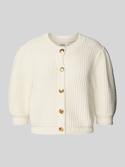 Bash Strickjacke mit durchgängiger Knopfleiste Modell 'Garance' Ecru 2
