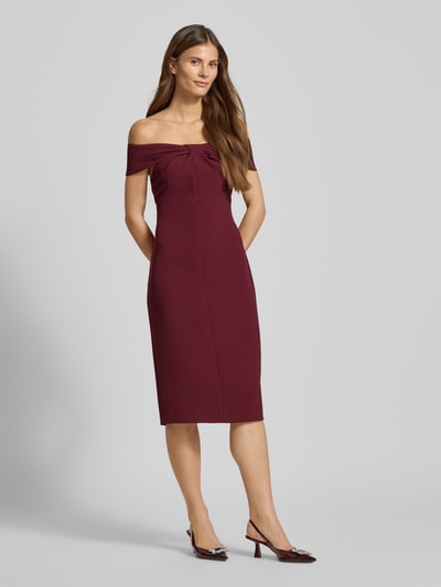 Lauren Ralph Lauren Knielange cocktailjurk met knoopdetail, model 'TAKOTA' Middengrijs - 1