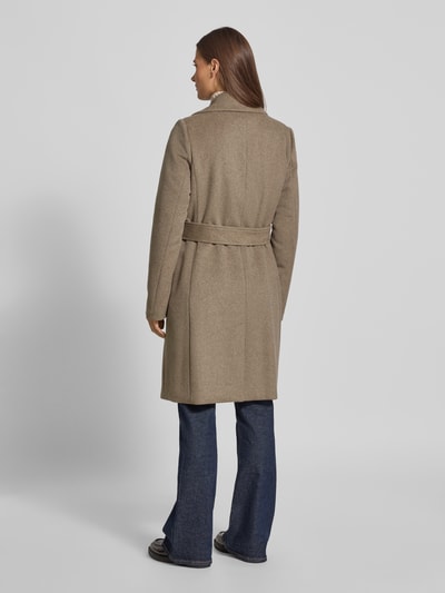 mbyM Lange jas met reverskraag, model 'Tanni' Lichtbruin gemêleerd - 5