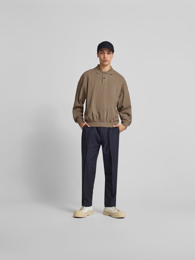 ANNARR Sweatshirt mit gerippten Abschlüssen Mittelbraun 1