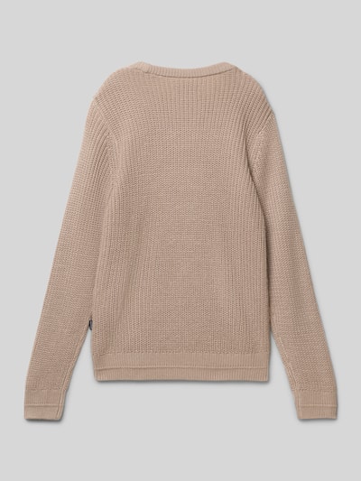 Jack & Jones Sweter o kroju relaxed fit z efektem dzianiny model ‘Kaito’ Gliniany 3
