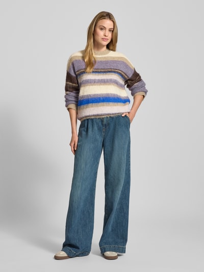 Jake*s Collection Sweter z dzianiny z obniżonymi ramionami Beżowy 1