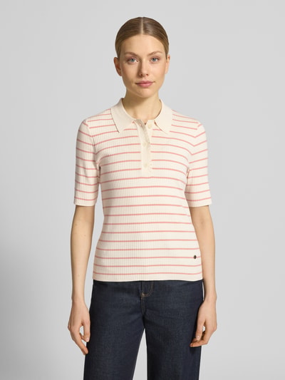 MOS MOSH Regular Fit Poloshirt mit Streifenmuster Modell 'Caliz Stripe' Koralle 4