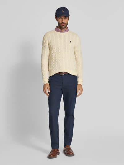 Polo Ralph Lauren Regular fit gebreide pullover van een mix van wol en kasjmier Ecru - 1
