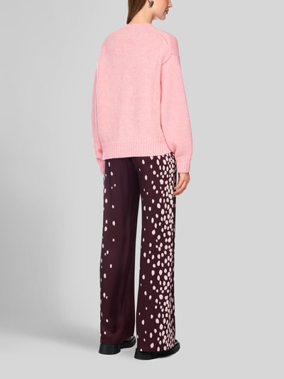 Marc Cain Pullover van wolmix met logodetail Rosé - 5