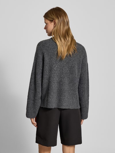 JJXX Oversized Strickpullover mit gerippten Abschlüssen Modell 'SIGGA' Dunkelgrau Melange 5