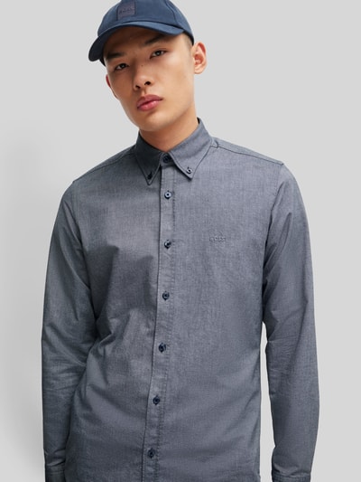 BOSS Orange Regular fit vrijetijdsoverhemd van Oxford-katoen, model 'RICKERT' Marineblauw - 3