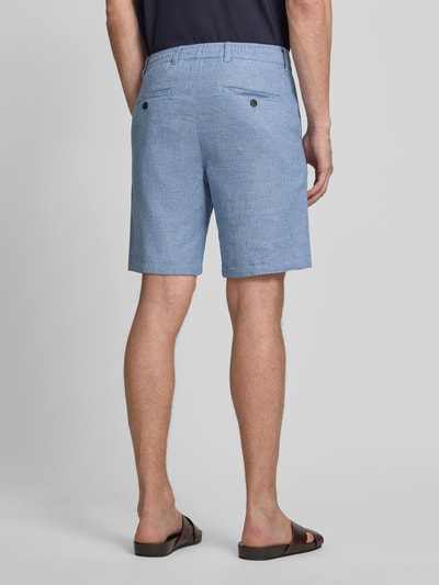 Selected Homme Regular Fit Chinoshorts aus Baumwoll-Leinen-Mix Modell 'BRODY' Blau Melange 5