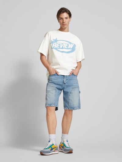 REVIEW Oversized T-shirt met labelprint Offwhite - 1