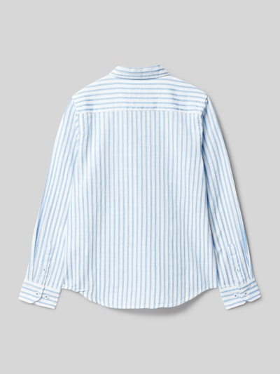 Garcia Regular fit overhemd met kentkraag en logostitching Bleu - 3