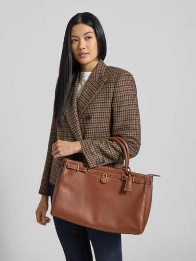 Tommy Hilfiger Torba z uchwytami z naturalnej skóry bydlęcej model ‘AMERICAN ICON’ Jasnobrązowy 1