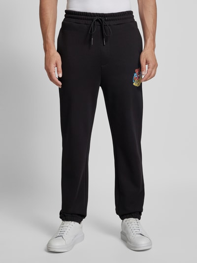 Iceberg Sweatpants met motiefprint, model 'PANTALONE' Zwart - 4