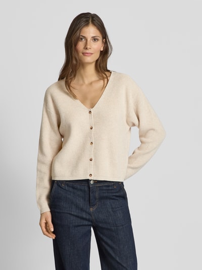 MSCH Copenhagen Cardigan mit V-Ausschnitt Modell 'Klaka' Beige 4