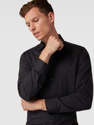 Seidensticker Slim Fit Business-Hemd mit Kentkragen Black 3