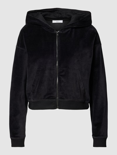 Jake*s Casual Sweatjack met extra brede schouders en steekzakken Zwart - 2