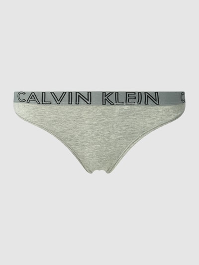 Calvin Klein Underwear Stringi z paskiem z logo Średnioszary 1