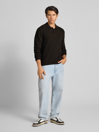 Jack & Jones Gebreide pullover met kentkraag Donkerbruin - 1