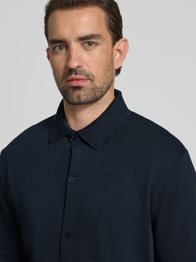 Lindbergh Sweatjacke mit Kentkragen Dunkelblau 3