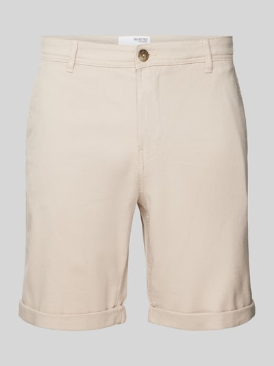 SELECTED HOMME Slim Fit Bermudas in unifarbenem Design Modell 'LUTON' Sand 2