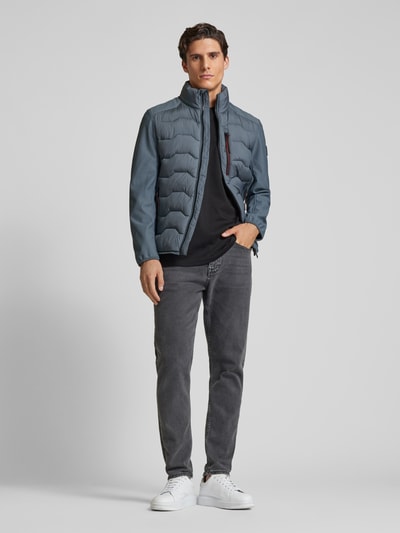 Tom Tailor Regular fit gewatteerd jack met structuurmix Bleu - 1