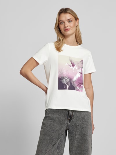 comma T-Shirt mit Label-Print Weiss 4