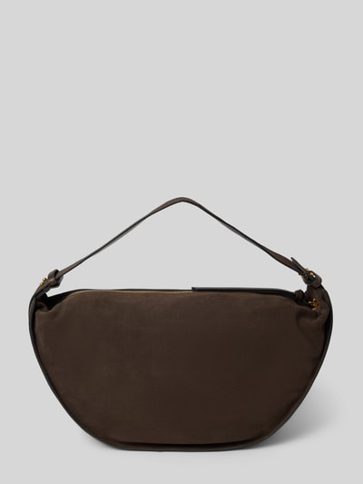 Produktfoto, Henkeltasche aus echt kalbsleer van Marc O'Polo in effen kleuren, ritssluiting, hoofdvak, binnenritsvak, siernaden, labelpatch, draagband, materiaalverwerking velours.