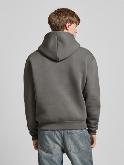 REVIEW Hoodie mit Label-Print Dunkelgrau 5