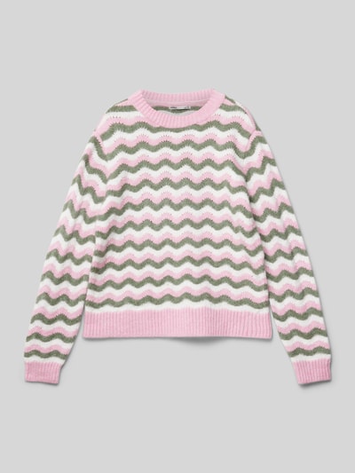 Only Pullover met golfpatroon, model 'KOGLIA' Roze - 1