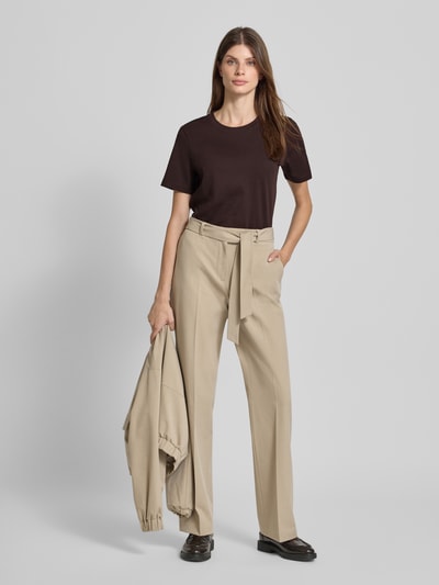 Vero Moda T-shirt o kroju regular fit z czystej bawełny model ‘PAULINA’  Czekoladowy 1