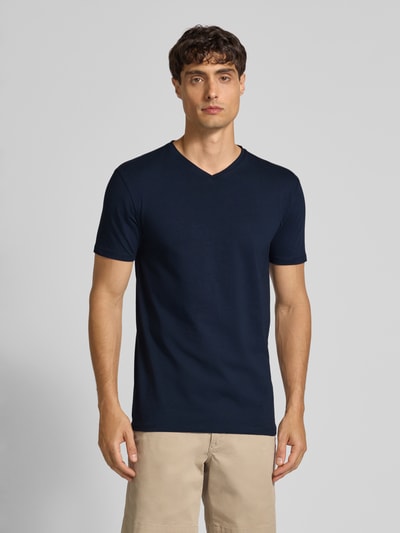 SELECTED HOMME Regular fit T-shirt van katoenmix, model 'NEWPIMA' Donkerblauw - 4