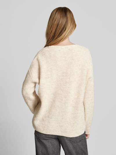 Vero Moda Loose Fit Strickpullover mit Wollanteil Modell 'DESMA' Beige 5