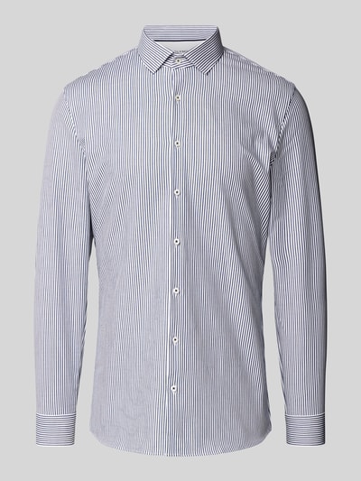 OLYMP No. Six Dynamic flex shirt van 24/Seven 
Super slim fit zakelijk overhemd van twill Marineblauw - 2