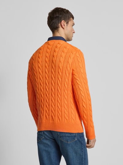 Polo Ralph Lauren Gebreide pullover met ribboorden, model 'DRIVER' Oranje - 5