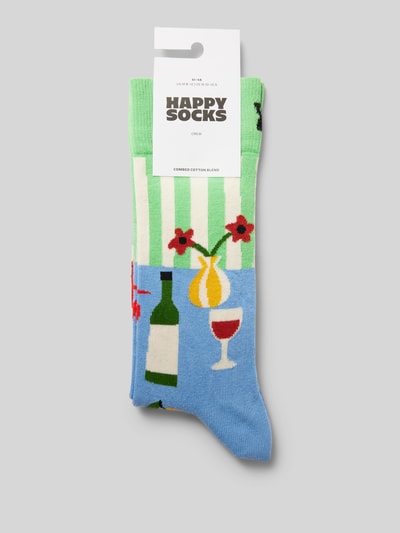 Happy Socks Socken mit Label-Print Blau 3